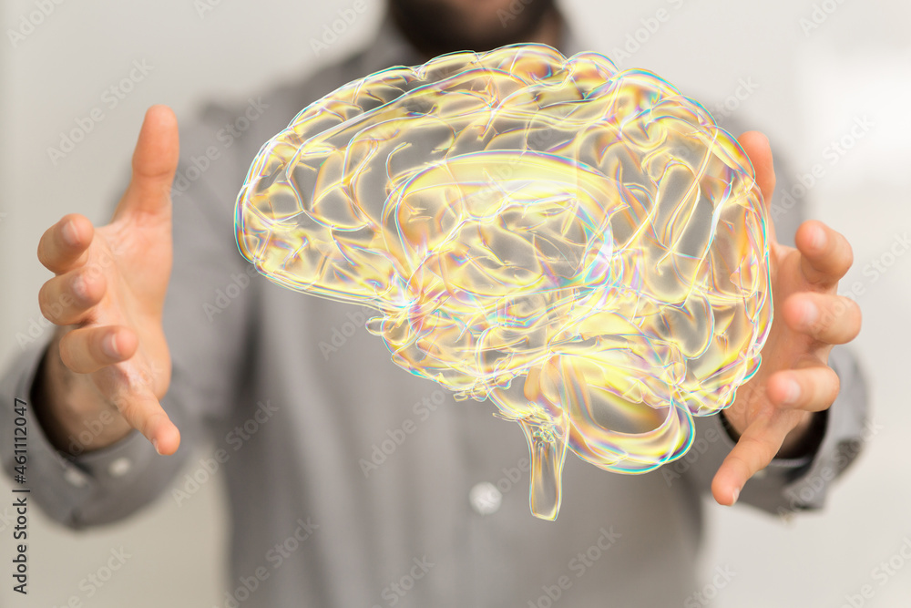 Aufkleber brain testing result with computer interface, Abstract. Innovative technology
