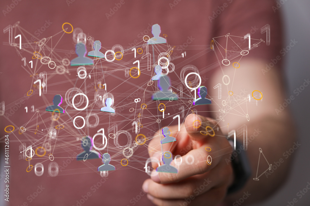 Aufkleber sphere network structure - abstract design connection design