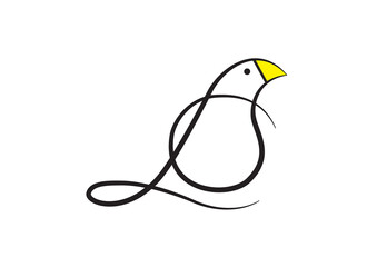 Single Line Bird Logo