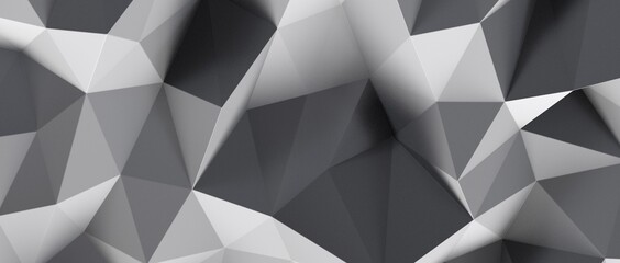 Abstract white and gray geometric polygon minimal subtle background