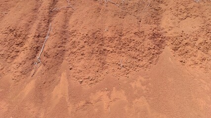 Photo of the land on the side of a reddish hill in the Cicalengka area, Indonesia