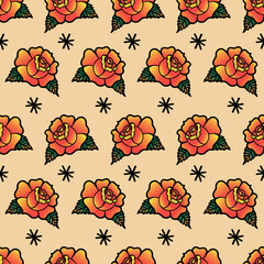 Tattoo Seamless Pattern for party, anniversary, birthday. Design for banner, poster, card, invitation and scrapbook