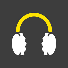 Winter headphones earmuffs vector icon