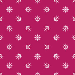 Purple seamless pattern with white ship wheel