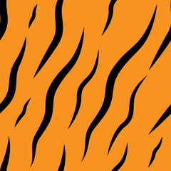 Simple tiger seamless pattern. Tiger stripes, skin animals. For textile, cover, banner, print. Vector illustration.