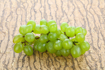 Ripe sweet green grape branch
