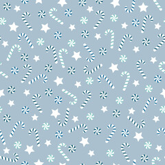 Christmas candy cane seamless pattern. It can be used for wallpapers, wrapping, cards, patterns for clothes and other.