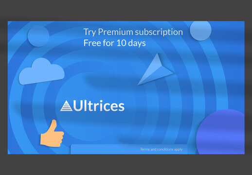 Slideshow Ad Layout with Vanishing Gradient and Paper Cut Shapes