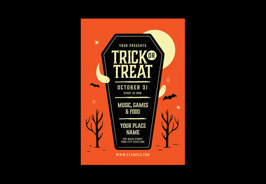 Vintage Trick or Treat Event Flyer Layout