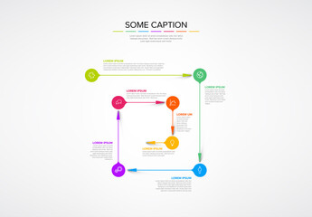 Square Cycle Infographic Schema Diagram Layout