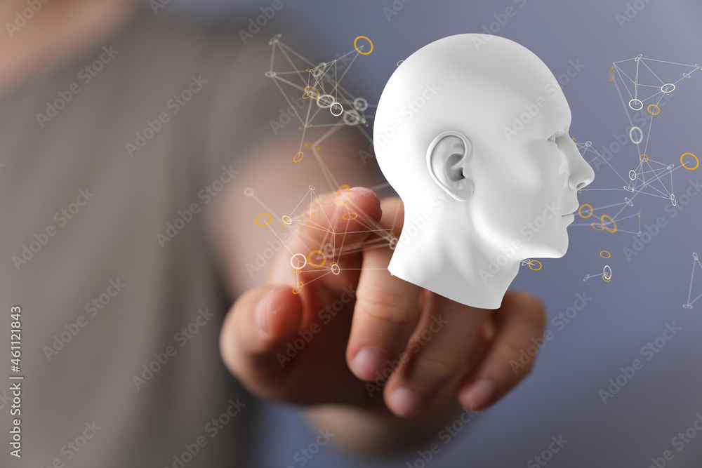 Poster Human head with network plexus structure
