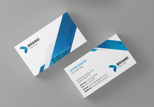 Creative Business Card Layout with Blue Accents