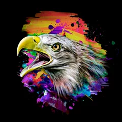 Foto op Canvas colorful artistic eagle isolated on white background © reznik_val