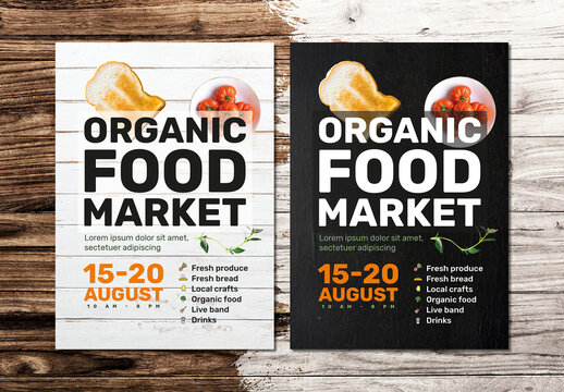 Printable Food Market Poster Layout