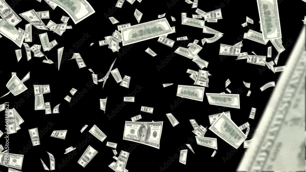 Poster 3d seamless loop crypto currency money falling loopable digital background. concept of blockchain te