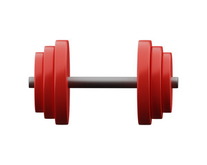 Dumbbell isolated on white. 3D dumbbell illustration isolated on white. 