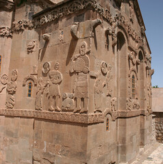 The Cathedral of the Holy Cross  on Aghtamar Island, in Lake Van in eastern Turkey, is a medieval Armenian Apostolic cathedral, built as a palatine church for the kings of Vaspurakan and later servin