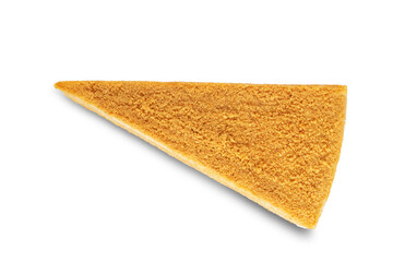 Honey cake with cream cheese filling on a white isolated background