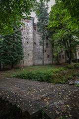 Castel monastery wall windows bridge green