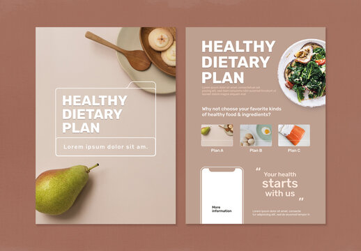 Dietary Plan Poster Layout Set