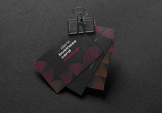 Dark Stationery Branding Mockup with Business Card