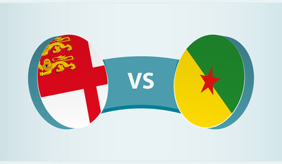 Sark versus French Guiana, team sports competition concept.