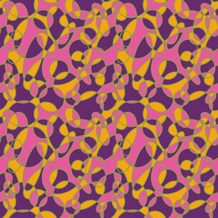 Seamless purple yellow pink abstract geometric pattern. Designed for textile fabrics, wrapping paper, background, wallpaper, cover.