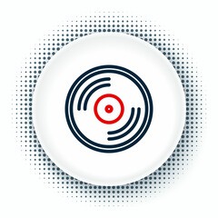 Line Vinyl disk icon isolated on white background. Colorful outline concept. Vector