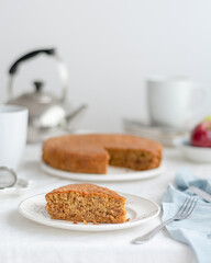 cup of tea and apple biscuits