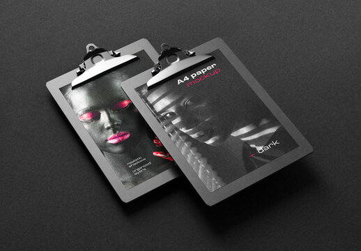 Dark Stationery Branding Mockup with Letterhead and Flyer