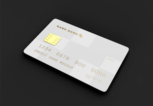 Isolated Plastic Credit Card Mockup