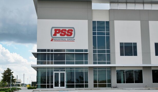 PSS Industrial Group office building exterior in Houston, TX. Distributor of oil and gas pipeline construction needs.