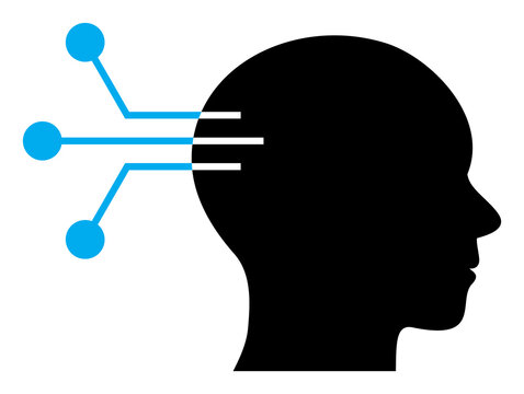 Neural interface icon with flat style. Isolated vector neural interface icon image, simple style.