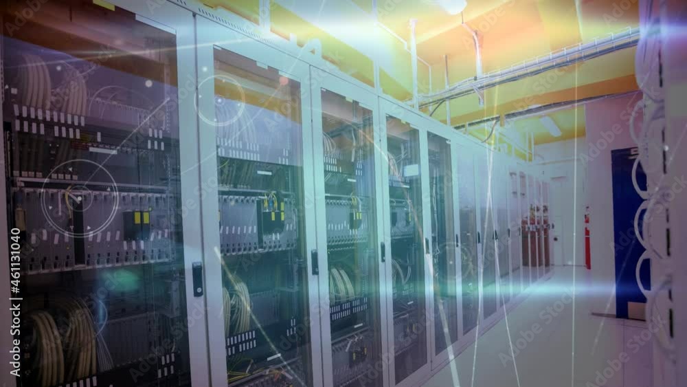 Poster animation of network of connections over computer servers