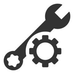 Tuning wrench icon with flat style. Isolated vector tuning wrench icon illustrations, simple style.