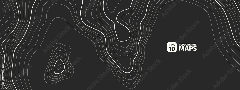 Aufkleber the stylized height of the topographic map contour in lines black an white colors. the concept of a 