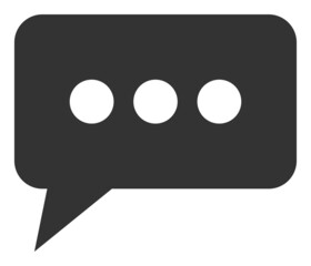 Chat message icon with flat style. Isolated vector chat message icon illustrations, simple style.