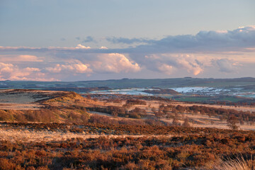Fototapeta premium Evening light over White Edge, Peak District, UK