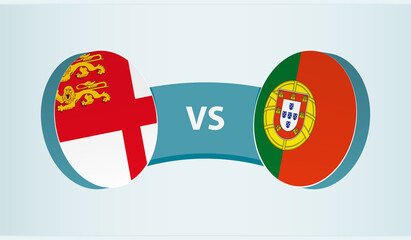 Sark versus Portugal, team sports competition concept.