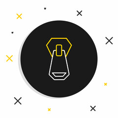 Line Zipper icon isolated on white background. Colorful outline concept. Vector