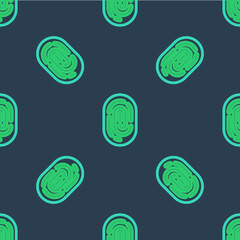 Line Fingerprint icon isolated seamless pattern on blue background. ID app icon. Identification sign. Touch id. Vector