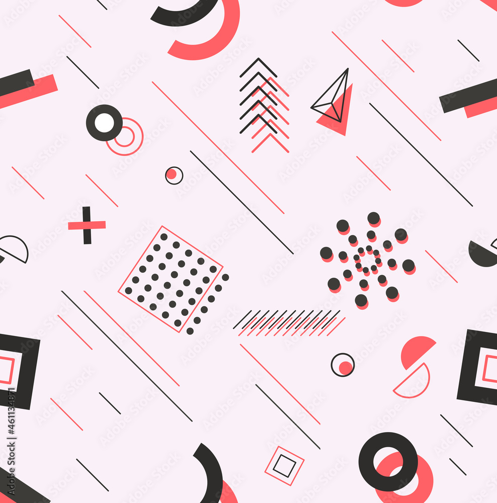 Poster abstract seamless pattern. poster with geometric shapes, lines and dots. design element for printing