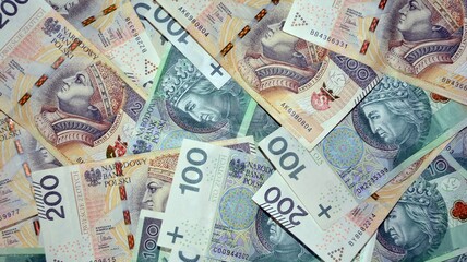 Background made of polish banknotes (polish zloty).