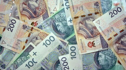 Fototapeta na wymiar Background made of polish banknotes (polish zloty).