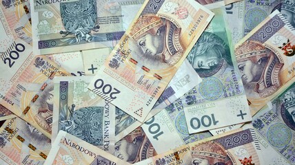 Background made of polish banknotes (polish zloty).