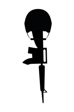 rifle with helmet silhouette