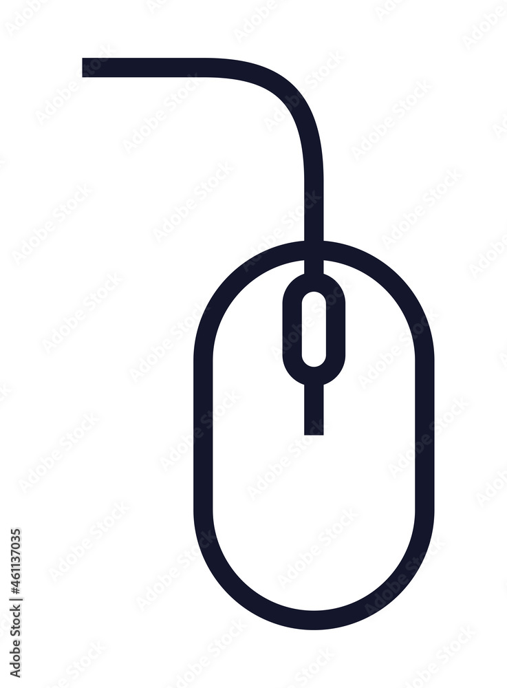 Poster computer mouse line style