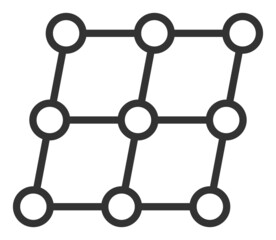 Shifted grid nodes icon with flat style. Isolated vector shifted grid nodes icon image, simple style.