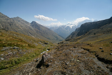 Fototapeta premium View of the Caucasus Mountains, Elbrus region, Russia.
