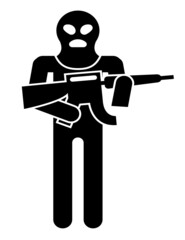 terrorist with weapon